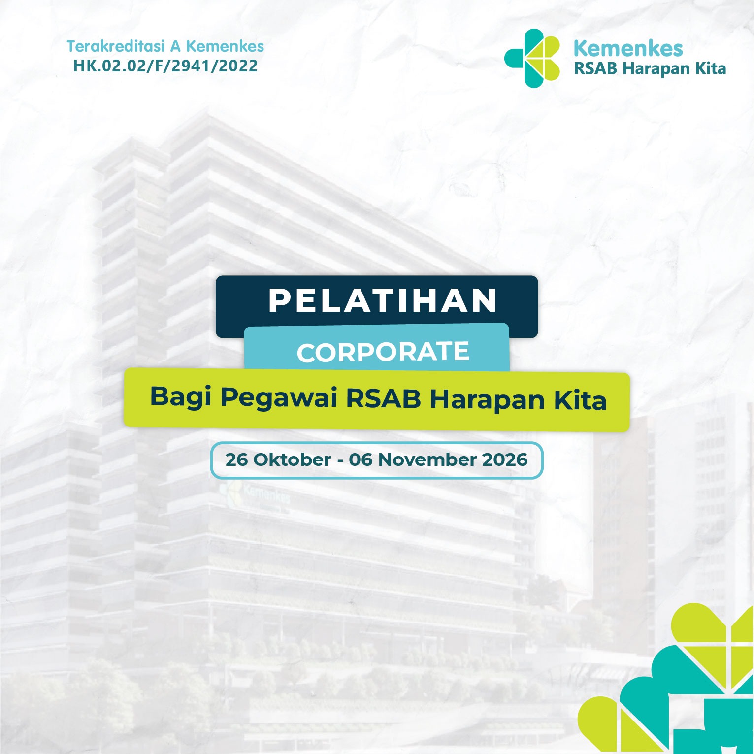 Pelatihan Coorporate Tahun 2026 bagi Pegawai RSAB Harapan Kita